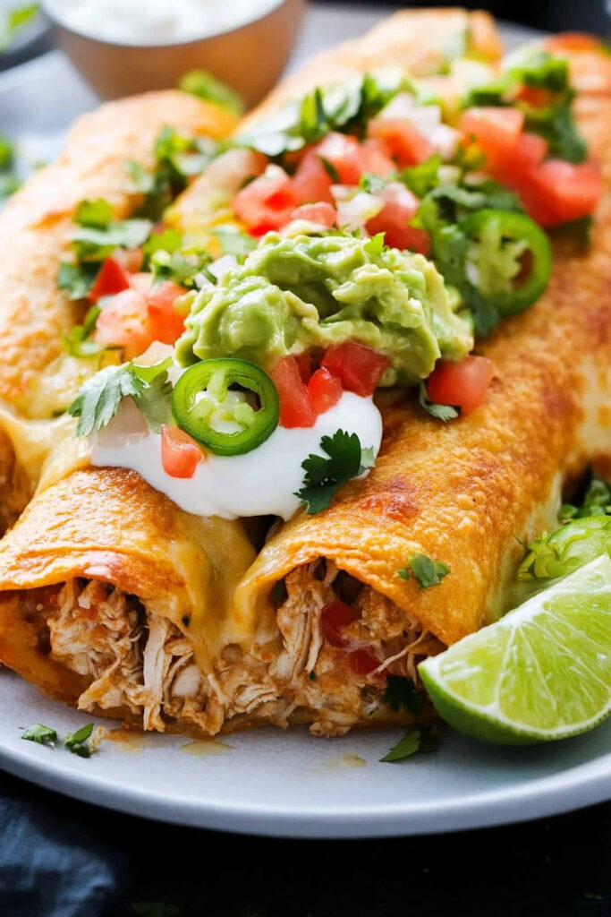 Baked Chicken Chimichangas