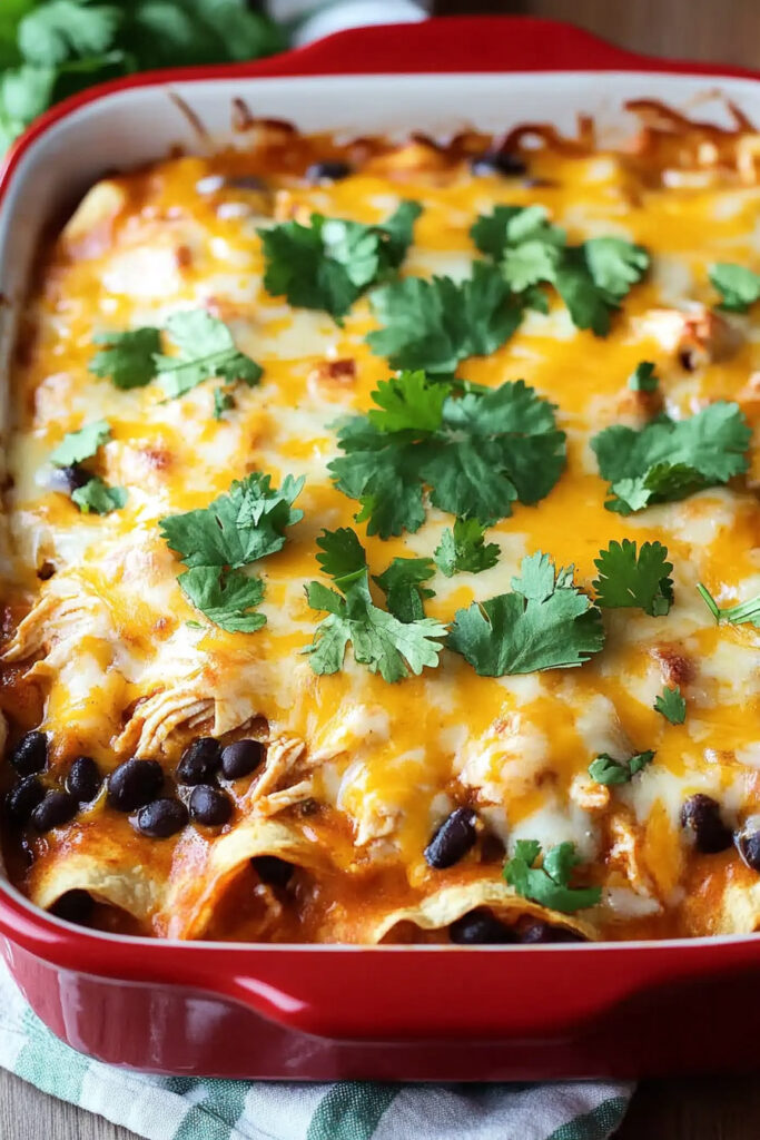 Chicken Thigh Enchilada Casserole