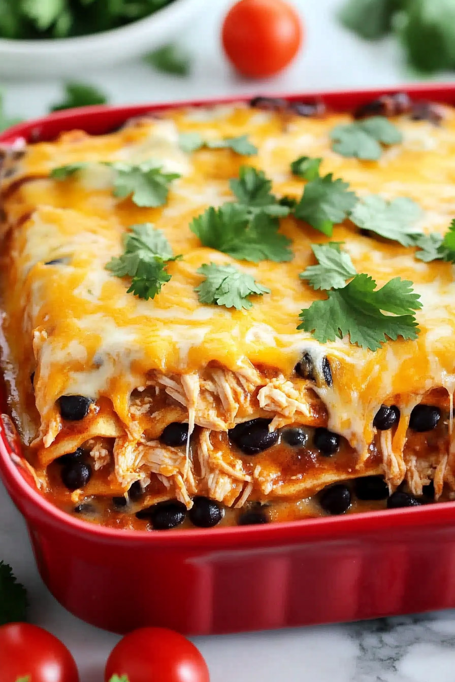 Easy Chicken Thigh Enchilada Casserole Recipe