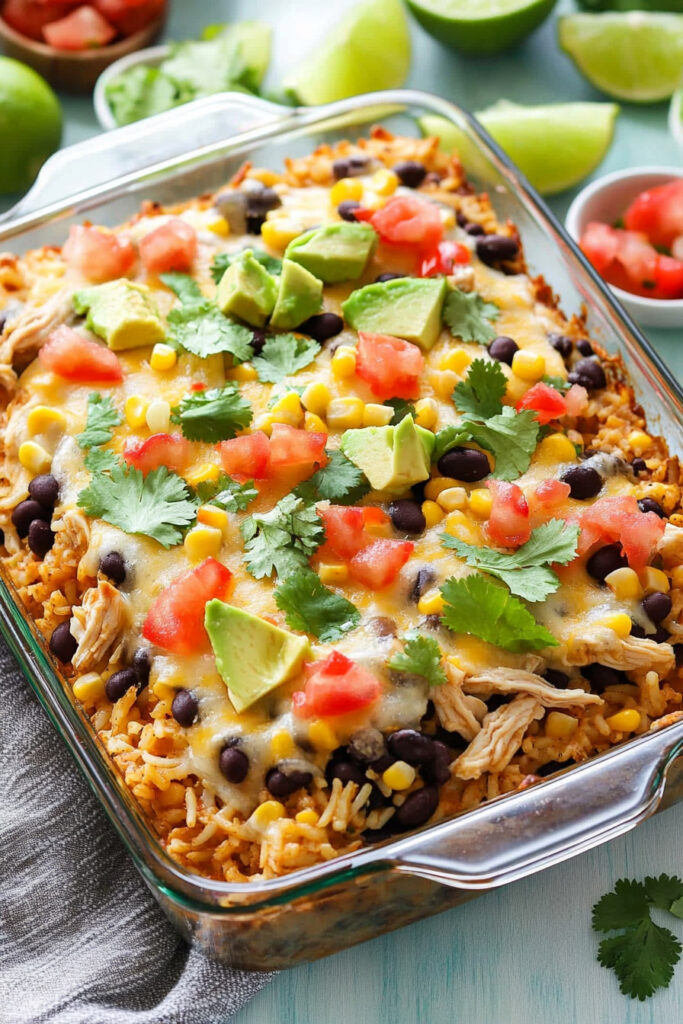 Customization Ideas Mexican Chicken and Rice Casserole