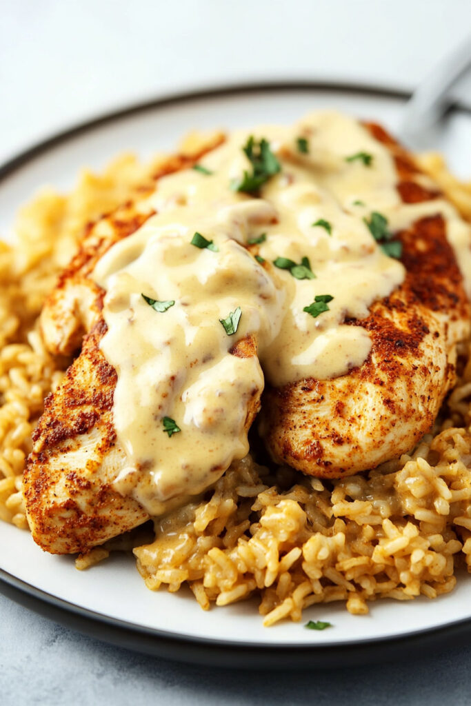 Mexican Chicken and Rice with Queso