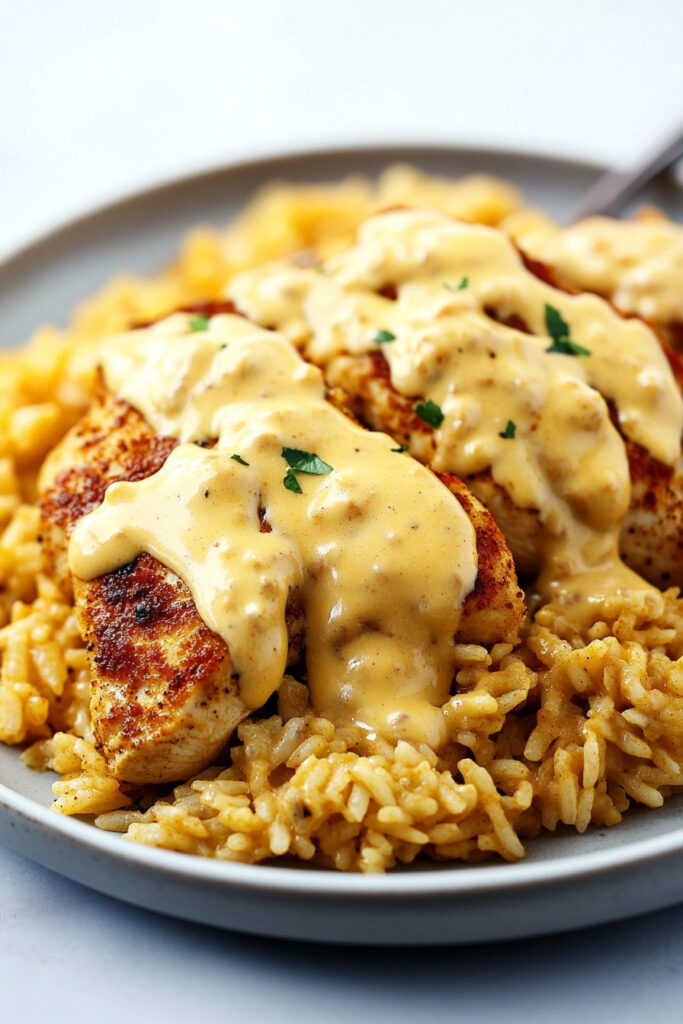 Mexican Chicken and Rice with Queso Recipe
