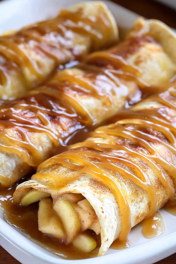 Serving Apple Pie Enchiladas