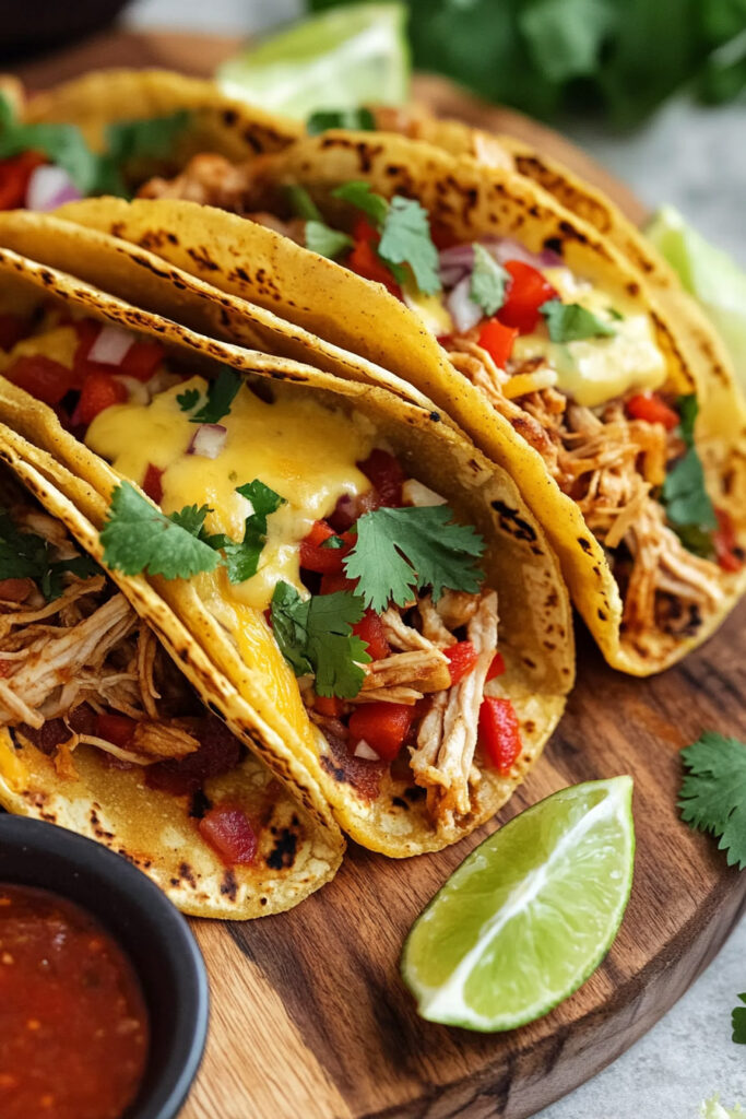 Serving Tips Pulled Chicken Tacos