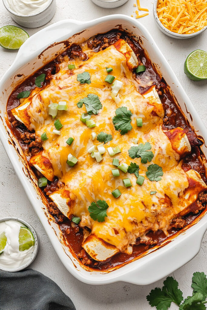 Variations Cheesy Beef Enchiladas