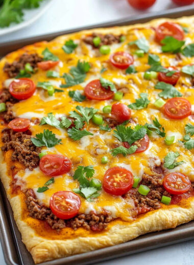 Taco Pizza with Crescent Rolls