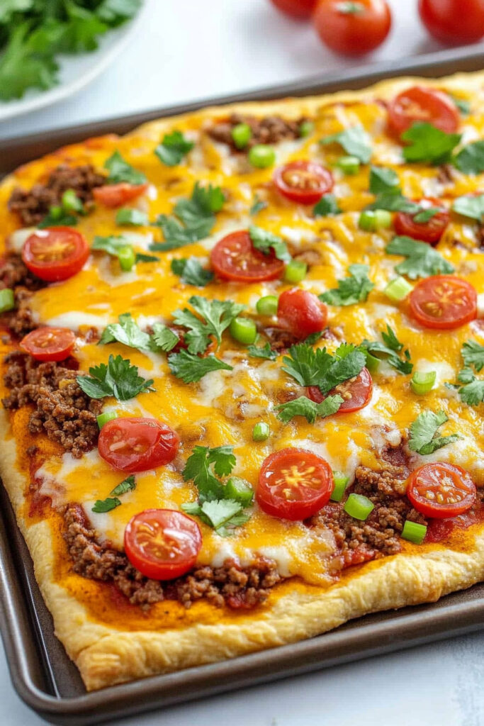 Taco Pizza with Crescent Rolls