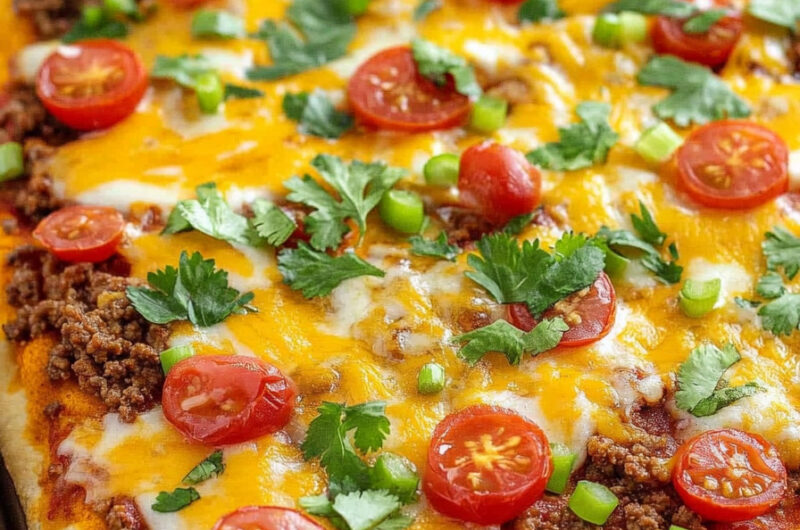 Taco Pizza with Crescent Rolls