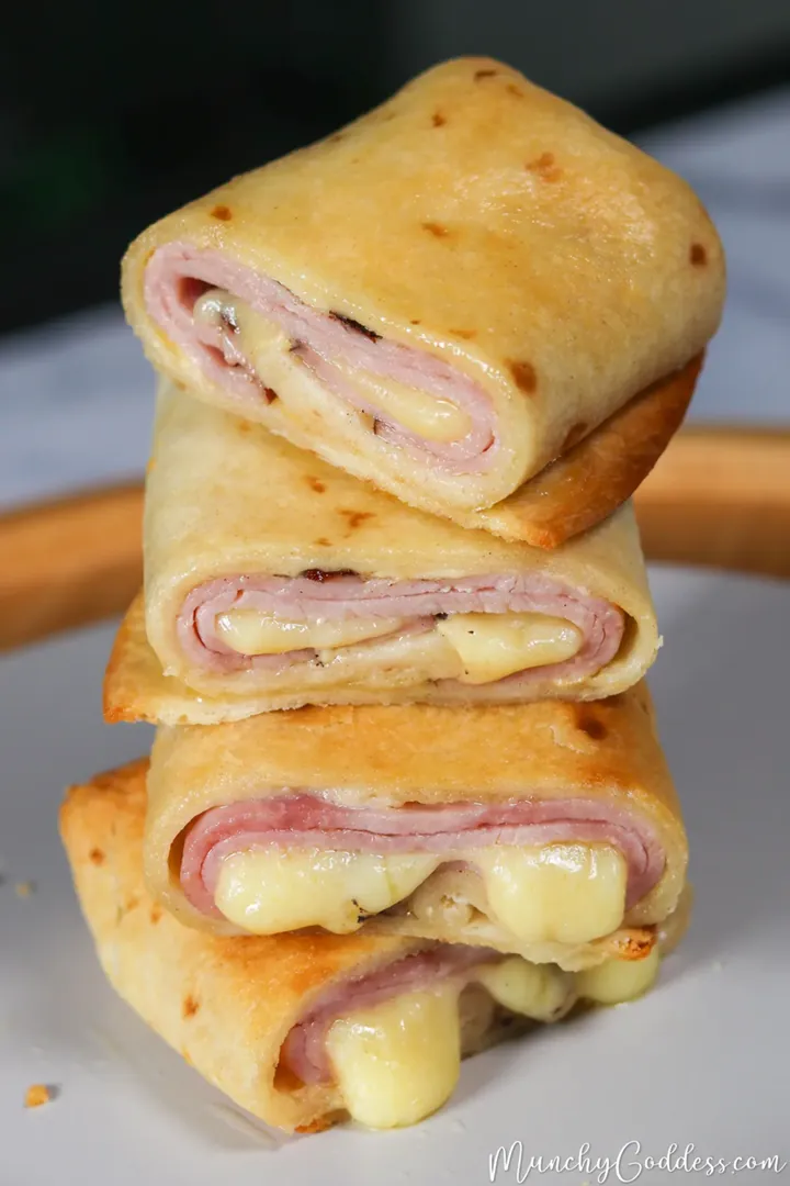 Air Fryer Hot Ham and Cheese Wraps