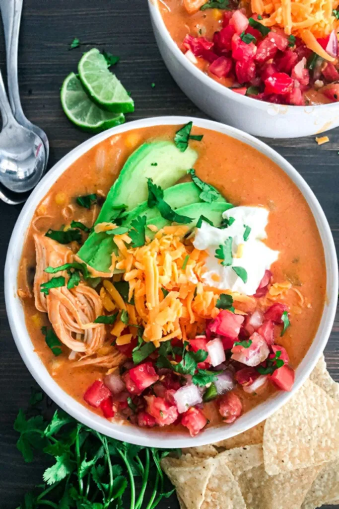 Cheesy Chicken Enchilada Soup