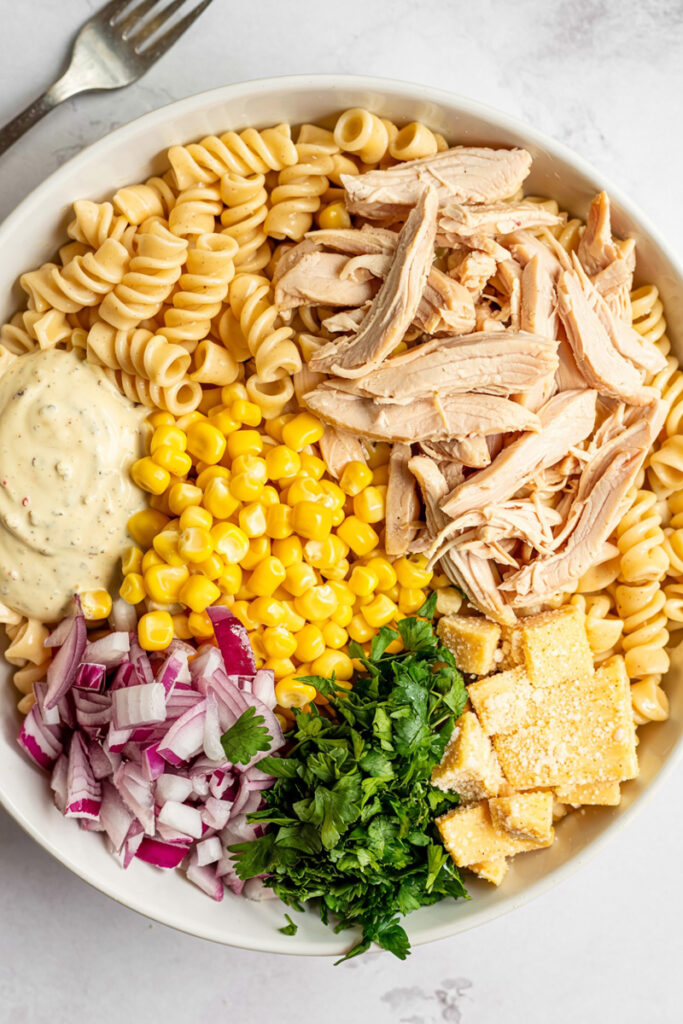 Corn Pasta Salad Ingredients