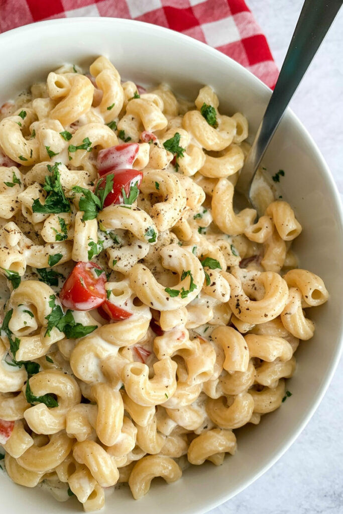 Creamy Chicken Alfredo Taco Pasta