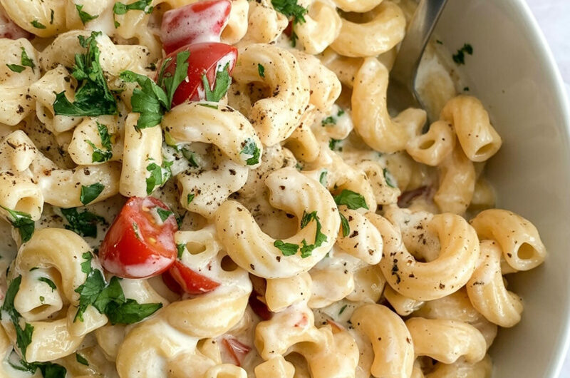 Creamy Chicken Alfredo Taco Pasta