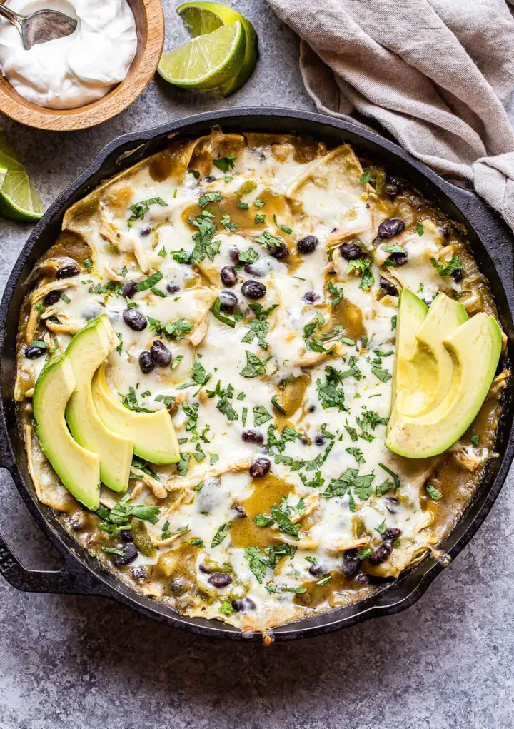 Green Chile Chicken Enchilada Skillet