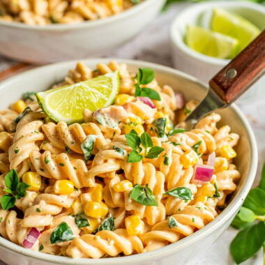 High Protein Street Corn Pasta Salad