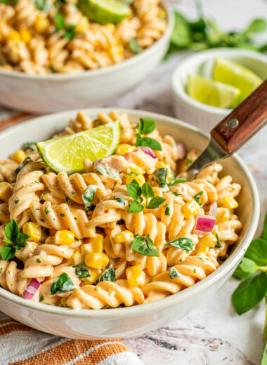 High Protein Street Corn Pasta Salad