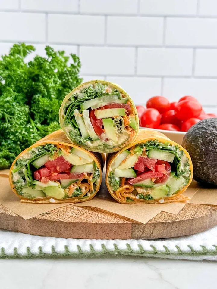 Hummus Wrap with Fresh Veggies