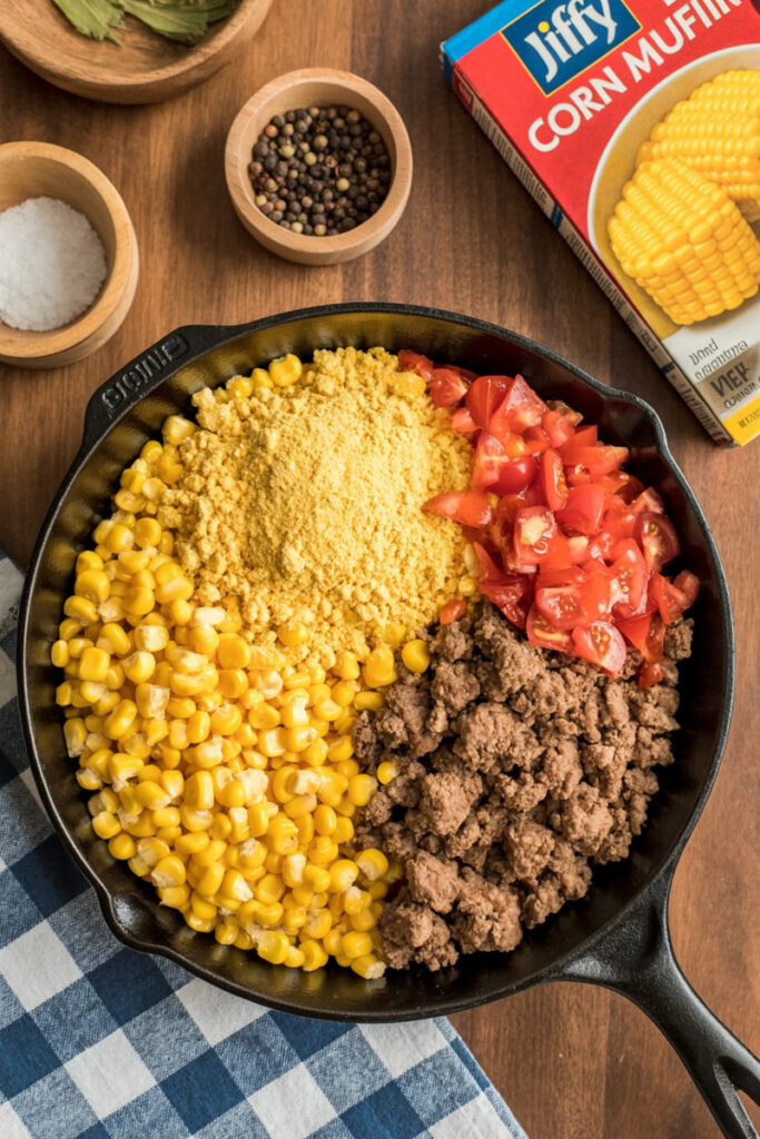 Ingredients in cast iron skillet