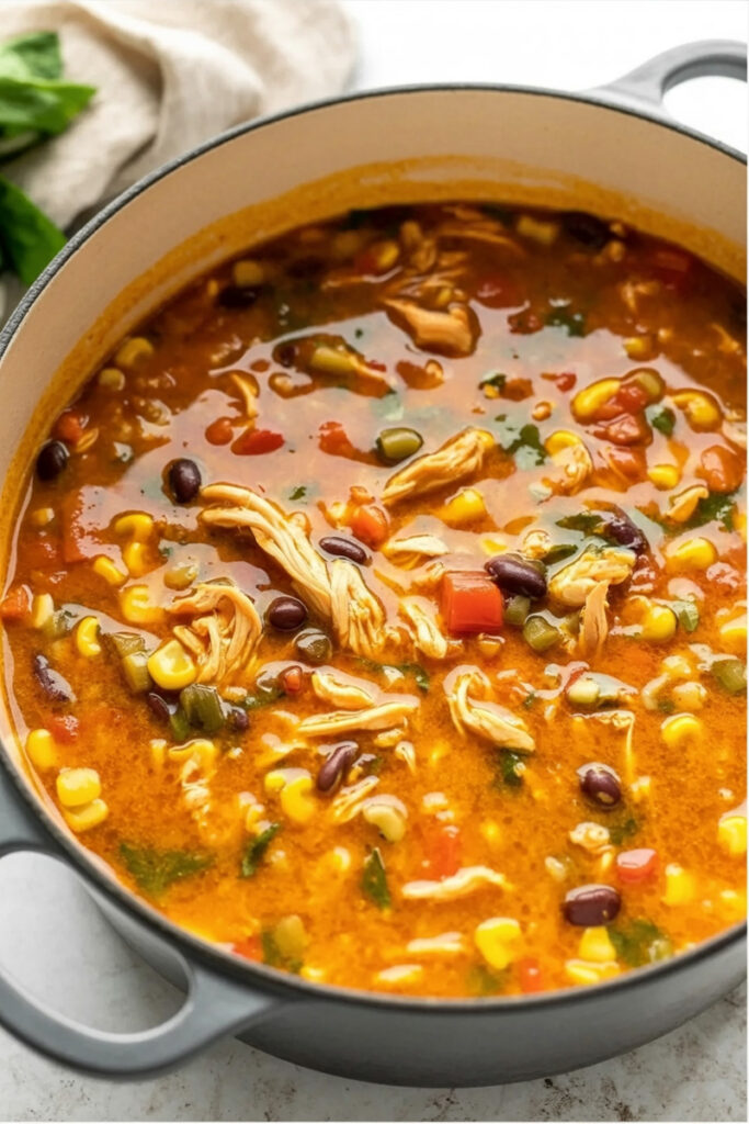 Making Chicken Tortilla Soup Creamy