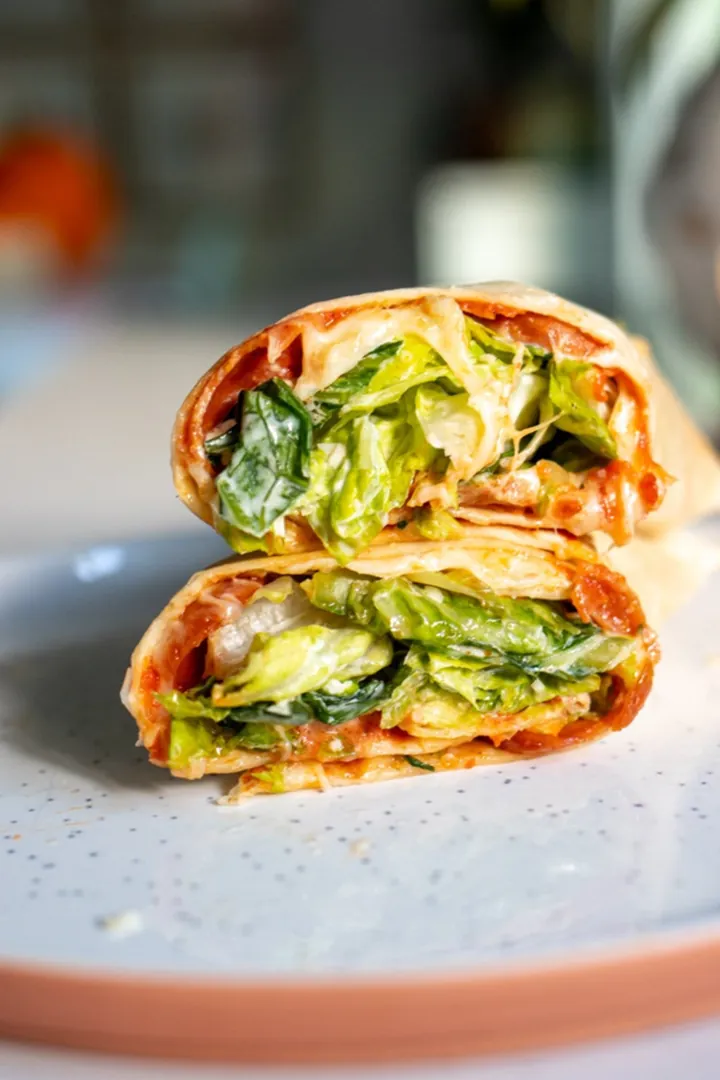 Pepperoni Pizza Caesar Wrap