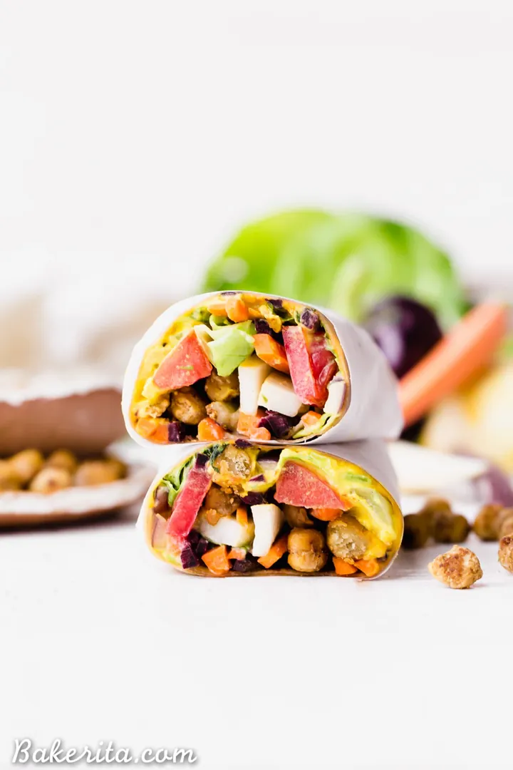 Roasted Chickpea Veggie Wraps