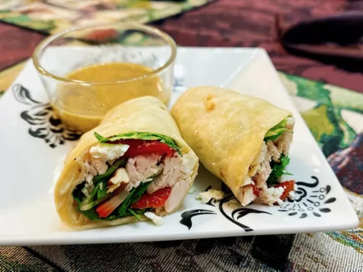Rotisserie Chicken Wrap with Strawberries