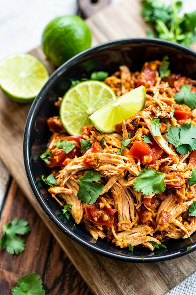 Serving Crockpot Mexican Chicken