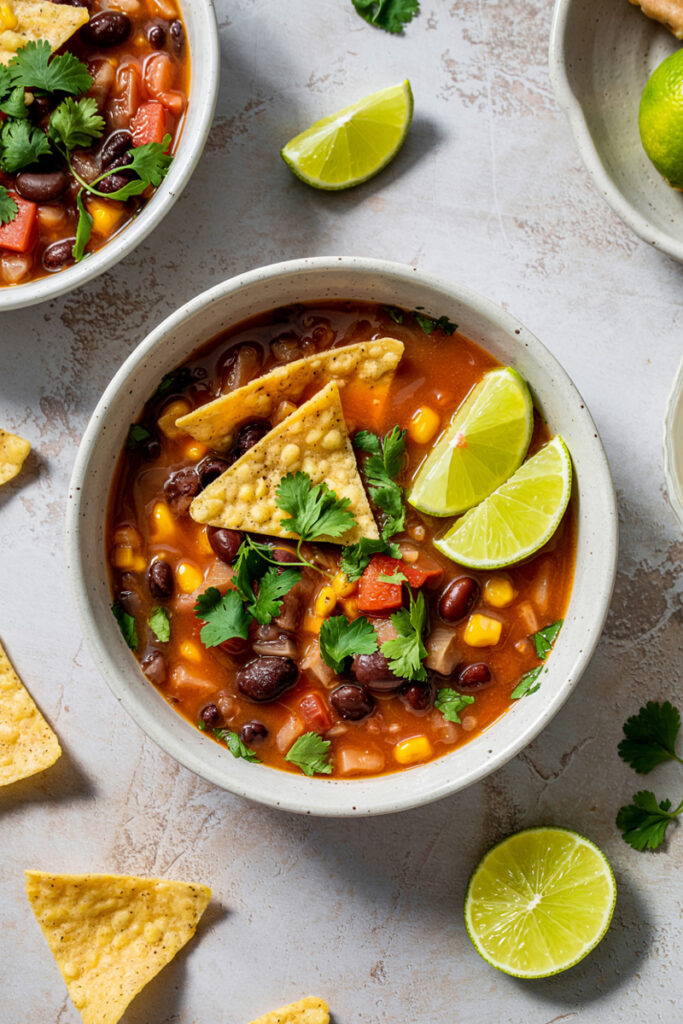 Serving Beef Enchilada Soup