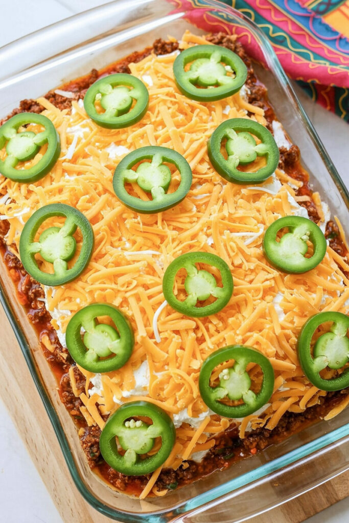 casserole with cheese and jalapenos