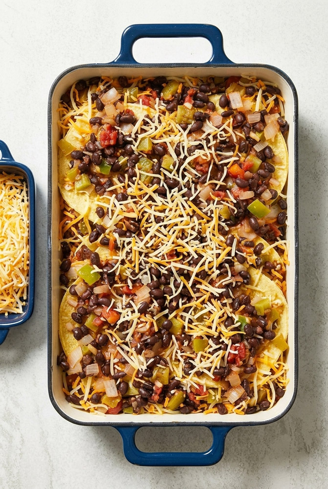 Bake Black Bean Tortilla Casserole
