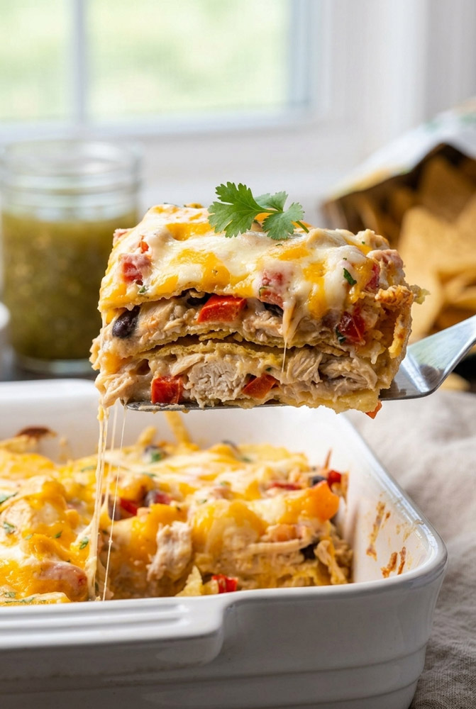 Mexican Salsa Verde Chicken Casserole